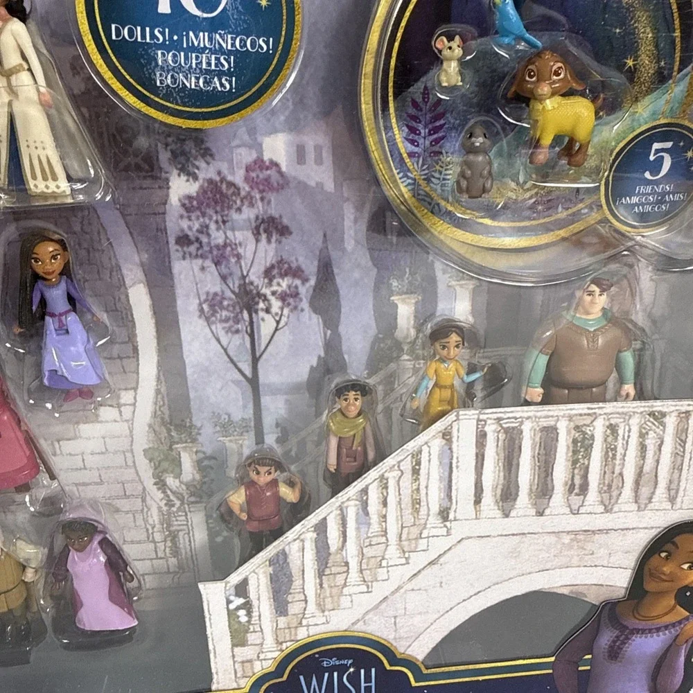 New Mattel Disney Wish Kingdom Of Rosas Character Set‎ W/10 Mini Dolls